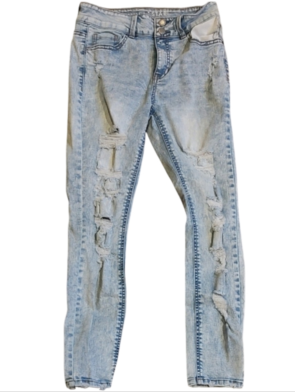 Vanilla Sky Trendy Light Blue Ripped Skinny Jeans (JEAN11)